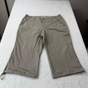 Dockers Woman Capri Pants Womens 20W Olive Khaki Good Cargo Drawstring 277500006